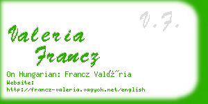 valeria francz business card